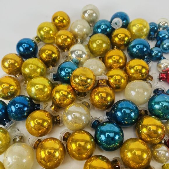 110 Vintage Mercury Glass Feather Tree Mini Christmas Ornament Balls  1/2"-7/8" - Picture 5 of 12